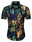 cheap Hawaiian Shirts-Men&#039;s Summer Hawaiian Shirt Floral Graphic Prints Turndown Black White Yellow Navy Blue Blue Outdoor Daily Short Sleeve Button-Down Clothing Apparel Streetwear Designer Simple Casual