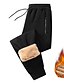 cheap Sweatpants-Men&#039;s Sherpa Joggers Winter Pants Trousers Casual Pants Drawstring Elastic Waist Zipper Pocket Solid Color Warm Casual Daily Running Sports Fashion Black Black Straight Leg Micro-elastic