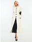 cheap Women&#039;s Coats &amp; Trench Coats-Women&#039;s Winter Coat Long Overcoat Single Breasted Pea Coat Elegant Party Trench Coat Dress Jacket Formal Party Slim Fit Stand Collar Vintage Sophisticated Outerwear Long Sleeve Fall White
