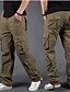 cheap Cargo Pants-Men&#039;s Cargo Pants Trousers Leg Drawstring Multi Pocket Straight Leg Solid Color Comfort Breathable Full Length Casual Daily Going out 100% Cotton Sports Stylish ArmyGreen Green