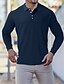 cheap Classic Polo-Men&#039;s Collar Polo Shirt Golf Shirt Solid Color Striped Turndown Wine Dark Green Khaki Red Navy Blue Print Going out Gym Long Sleeve Patchwork Button-Down Clothing Apparel Sportswear Casual