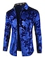 abordables chemises à fleurs pour hommes-Homme Chemise Floral Col rabattu Rouge bleu marine Bleu Violet Vert 3D effet Extérieur Plein Air manche longue Imprimer Bouton bas Vêtement Tenue Mode Design Décontractées Respirable