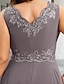 cheap Plus Size Mother of the Bride Dresses-Two Piece A-Line Wedding Guest Dresses Elegant Dress Formal Tea Length Sleeveless V Neck Chiffon with Appliques 2024