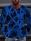 billige Geometrisk-Herre Unisex T skjorte Geometrisk Grafiske trykk Crew-hals Hvit Gul Rød Blå Lilla 3D-utskrift Daglig Ferie Langermet Trykt mønster Klær Designer Fritid Stor og høy