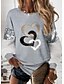 cheap Hoodies &amp; Sweatshirts-Women&#039;s Sweatshirt Pullover Basic Gray Graphic Street Round Neck Long Sleeve S M L XL 2XL 3XL