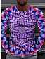 ieftine Geometric-Bărbați Tricou 3D Print Imprimeu Grafic Dungă spiralată Stil Nautic Negru Galben Roz Îmbujorat Roșu-aprins Albastru piscină Tipărire 3D Zilnic Concediu Manșon Lung Imprimeu Îmbrăcăminte Designer