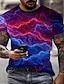 preiswerte Geometrical-Herren Hemd T Shirt Graphic Regenbogen Rundhalsausschnitt Benutzerdefinierter Druck Schwarz Rote Blau Purpur 3D-Druck Übergröße Täglich Ausgehen Kurzarm Bedruckt Bekleidung Strassenmode Übertrieben