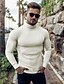 economico T-shirt in maglia a coste-Per uomo Maglietta Maglia a collo alto Canotta Muscolare Maglietta a Maglia a Coste Manica Lunga Colletto arrotolato Autunno &amp; Inverno Semplice Leggero Classico Casual Casuale All'aperto Sportivo