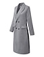 cheap Women&#039;s Coats &amp; Trench Coats-Women&#039;s Overcoat Winter Long Coat Double Breasted Lapel Trench Coat Heated Jacket Spring Formal Blazer Coat Fall Gray