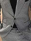 abordables Trajes-Trajes de boda negros de pata de gallo para hombre, novio, 2 piezas, talla grande, color sólido, ajuste estándar, botonadura única, dos botones, 2024