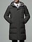 cheap Men&#039;s Downs &amp; Parkas-Men&#039;s Winter Coat Down Jacket Cardigan Long Daily Wear Vacation To-Go Casual / Daily Winter Solid / Plain Color Black Green Gray Puffer Jacket