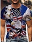 halpa lippu-Miesten T-paita isänmaallisia paitoja Risti Lippukuvio Pyöreä kaula-aukko A B C D Mukautettu tulostus 3D-tulostus ulko- Katu Lyhythihainen Painettu Vaatetus Vintage Urheilu Muoti Urheiluasut