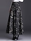 cheap Maxi Skirts-Women&#039;s Swing Long Skirt Maxi Polyester Black Skirts Print Elegant Casual Daily M L XL
