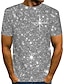 ieftine tricou 3d pentru bărbați-Bărbați Cămașă Tricou tricouri pentru petrecere Grafic #D Rotund Argintiu Imprimare personalizată Albastru piscină Auriu Maro Tipărire 3D Casual Zilnic Manșon scurt Imprimeu Îmbrăcăminte Șic Strad
