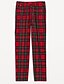 cheap Sleep Bottom-Men&#039;s Loungewear Pajama Pants Plaid Pants Lounge Pants Grid / Plaid Basic Fashion Simple Home Daily Spandex Breathable Pant Elastic Waist Winter Fall Red black Black
