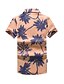 cheap Hawaiian Shirts-Men&#039;s Summer Hawaiian Shirt Graphic Coconut Tree Turndown Yellow Purple Orange Outdoor Casual Short Sleeve Print Clothing Apparel Hawaiian Beach