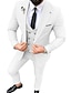 levne Obleky-černá bílá šampaňské pánské plesové obleky svatební obleky jednobarevné 3dílné standardní fit dvouřadé šestiknoflíčky 2024