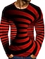 billige Geometrisk-Herre T-shirt 3D Print Rund hals Gul Lyserød Rød Blå Lilla 3D-udskrivning Plusstørrelser Daglig I-byen-tøj Langærmet Trykt mønster Tøj Gade overdrevet Designer