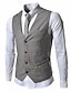 cheap Men&#039;s Suit Vest-Men&#039;s Suit Vest Gilet Wedding Business Causal Single Breasted Shirt Collar 1920s Smart Casual Jacket Outerwear Solid Colored Black Red Light Grey