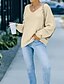 cheap Sweaters-Women&#039;s Pullover Sweater Jumper Ribbed Knit Knitted V Neck Pure Color Outdoor Daily Stylish Casual Winter Fall Blue Orange S M L