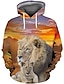 voordelige Trui-hoodies voor heren-Voor heren Trui met capuchon Lichtgewicht hoodie 1# 2# 3 4 5 Capuchon Grafisch Leeuw Lelijke Dieren Dagelijks Weekend 3D-afdrukken leuke Style Casual Kleding Hoodies Sweatshirts Lange mouw