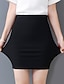 cheap Mini Skirt-Women&#039;s Work Skirts Mini Cotton Sapphire Wine Red Grass Green Black Skirts Sexy Holiday One-Size