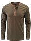 cheap Men&#039;s Casual T-shirts-Men&#039;s Henley Shirt Long Sleeve Shirt Plain Henley Street Holiday Long Sleeve Clothing Apparel Cotton Fashion Casual Comfortable