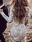 cheap Wedding Dresses-Beach Wedding Dresses in Color Boho Wedding Dresses Mermaid / Trumpet Scoop Neck Long Sleeve Court Train Lace Bridal Gowns With Appliques 2024