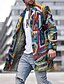 cheap Men&#039;s Print Lightweight Coats-Men&#039;s Coat With Pockets Daily Wear Vacation Going out Single Breasted Turndown Streetwear Sport Casual Jacket Outerwear Graphic Gradient Ramp Front Pocket Print Black Green Rainbow