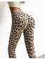 baratos Leggings de mulher-Mulheres calças justas Poliéster Leopardo Preto Branco Ioga Mimolet Ioga