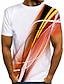 billige Geometrisk-Herre Skjorte T skjorte Grafisk Rund hals Gul Rød Blå Lilla Oransje 3D-utskrift Daglig Ut på byen Kortermet Trykt mønster Klær Gatemote