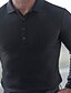 abordables polo classique-Homme POLO T Shirt golf Couleur Pleine Col rabattu Noir Jaune Vert Véronèse Kaki Gris clair Casual du quotidien manche longue Bouton bas Vêtement Tenue Mode Vêtement de rue