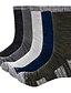 abordables chaussettes pour hommes-Homme 5 paires Chaussettes Chaussettes de compression Mode Confort Coton Bloc de couleur Lettre Casual du quotidien Des sports Chaud Automne hiver Plusieurs Couleurs Vert foncé