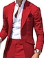abordables Costumes Homme-Costumes de bal pour hommes, blanc, rouge, violet, costumes de mariage, couleur unie, 2 pièces, grande taille, coupe standard, simple boutonnage, un bouton, 2024