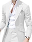 cheap Suits-White Red Purple Men&#039;s Prom Suits Wedding Suits Solid Colored 2 Piece Plus Size Standard Fit Single Breasted One-button 2024