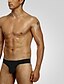 abordables Sous-vêtements pour hommes-Homme 3 paquet Tong String Slips Lavable Confortable Couleur unie Taille Basse Noir Blanche