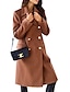 cheap Women&#039;s Coats &amp; Trench Coats-Women&#039;s Winter Coat Coat Warm Comfortable Daily Daily Wear Casual Daily Weekend Button Double Breasted Lapel Daily Elegant Casual Minimalism Solid Color Regular Fit Outerwear Long Sleeve Fall Winter