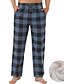 cheap Sleep Bottom-Men&#039;s Pajama Pants Plaid Pants Lounge Pants Grid / Plaid Simple Casual Home Daily Flannel Warm Breathable Long Pant Pant Elastic Waist Fall Spring Black Navy Blue