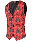 cheap Men&#039;s Print Vests-Outerwear Tree Graphic Prints Fashion Casual Daily Street Style Men&#039;s Vest Sports &amp; Outdoor Going out Fall &amp; Winter V Neck Sleeveless Red Green M L XL Polyester