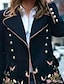 Χαμηλού Κόστους Γυναικεία Παλτό &amp; Καμπαρντίνες-Γυναικεία Χειμερινό παλτό Casual Jacket Αντιανεμικό Διατηρείτε Ζεστό ΕΞΩΤΕΡΙΚΟΥ ΧΩΡΟΥ Δρόμος Καθημερινά Διακοπές Κουμπί Τσέπη Στάμπα Σταυρωτό Πέτο Μοντέρνα Στυλ δρόμου Φλοράλ Κανονικό
