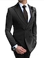 abordables Trajes-Trajes de boda para hombre blanco y negro 2 piezas talla grande color liso ajuste estándar doble botonadura seis botones 2024