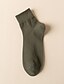 abordables chaussettes pour hommes-Homme 3 paires Chaussettes Chaussette Chaussettes décontractées Mode Confort Coton Couleur Pleine Casual du quotidien Chaud Printemps été Vert Noir