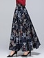 cheap Maxi Skirts-Women&#039;s Swing Long Skirt Maxi All Seasons flower Maple Print Skirts Basic Elegant Casual WorkWear Date M L XL