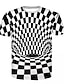 ieftine Geometric-Bărbați Cămașă Tricou Grafic Geometric #D Rotund A B C D Alb Casual Manșon scurt Imprimeu Îmbrăcăminte