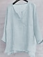 billige Bomuldslinnedskjorte-Herre linned skjorte Skjorte Sommer skjorte Strandtrøje Militærgrøn Sort Hvid Langærmet Helfarve Krave Gade Hawaiiansk Tøj