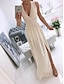 cheap Party Dresses-Women&#039;s Party Dress Holiday Dress Swing Dress Long Dress Maxi Dress Leather Pink White Light Green Sleeveless Pure Color Split Spring Summer V Neck Vacation Party Wedding Guest Date 2023 S M L XL 2XL