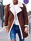 cheap Men&#039;s Jackets &amp; Coats-Men&#039;s Shearling Coat Winter Jacket Winter Coat Sherpa jacket Thermal Warm Windproof Warm Daily Going out Single Breasted Turndown Streetwear Casual Jacket Outerwear Color Block Patchwork Pocket Black