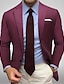 cheap Blazer&amp;Jacket-Men&#039;s Casual Blazer Jacket Plus Size Regular Standard Fit Solid Colored Single Breasted One-button Black White Yellow Pink Red Burgundy Navy Blue Royal Blue Sky Blue Purple 2024