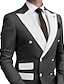 お買い得  スーツ-アップルグリーンブラックシャンパンメンズウェディングスーツソリッドカラー2ピースプラスサイズスタンダードフィットダブルブレスト6ボタン2024