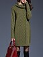 cheap Sweater Dresses-Women&#039;s Sweater Dress Shift Dress Knit Dress Mini Dress Wine Army Green Dark Blue Long Sleeve Pure Color Knit Winter Fall Autumn Turtleneck Mature Date Vacation Loose Fit 2022 M L XL 2XL 3XL 4XL